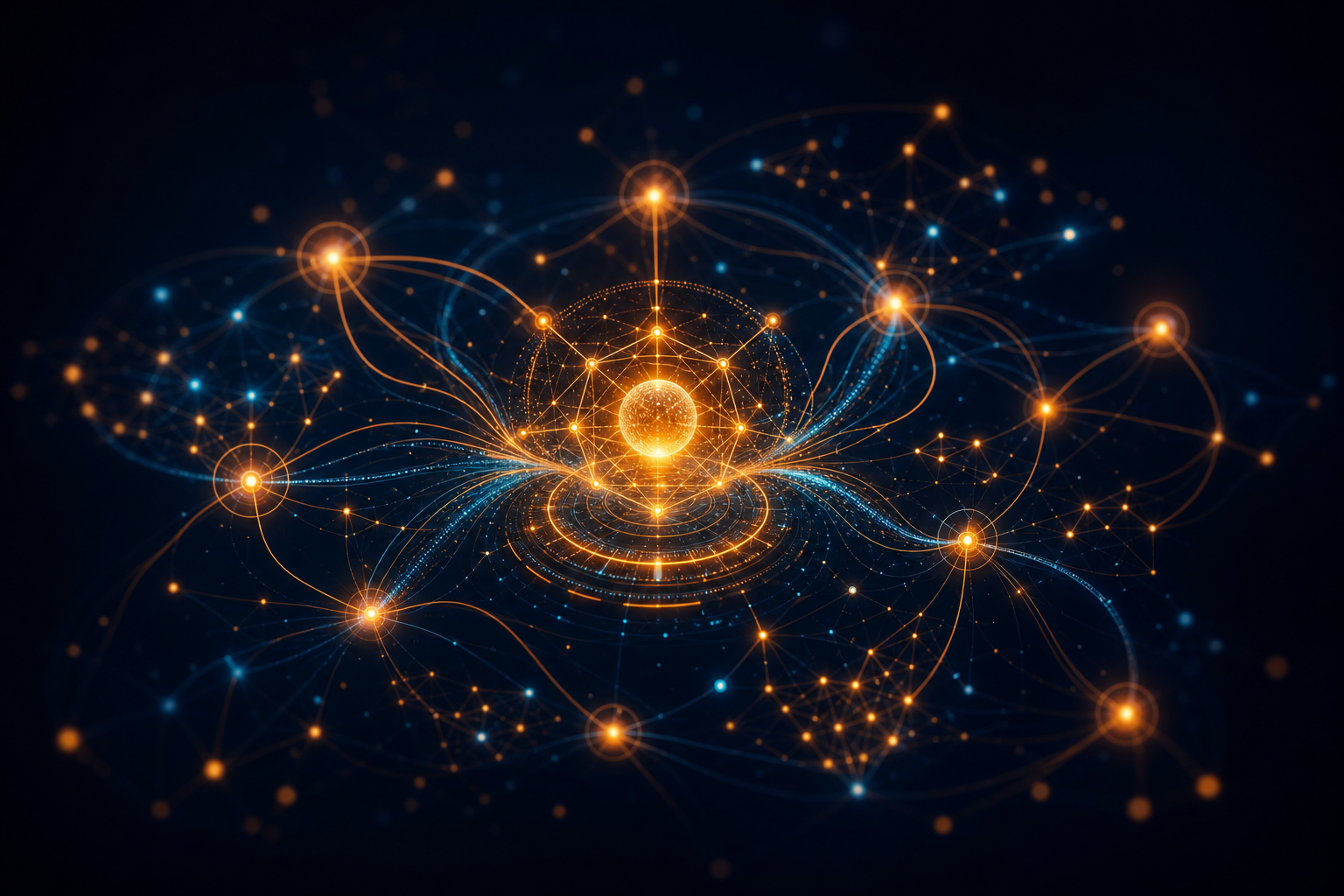 Predictive Tech Labs AI innovation — a glowing neural knowledge graph